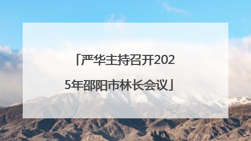 严华主持召开2025年邵阳市林长会议